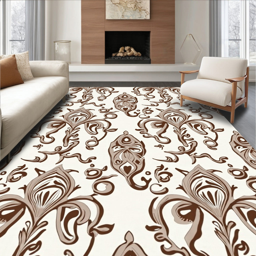Rich Floral Scroll Pattern Rug