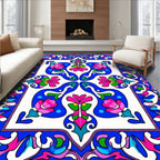 Vibrant Floral Mandala Pattern Rug