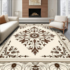 Elegant Floral Swirl Symmetry Rug