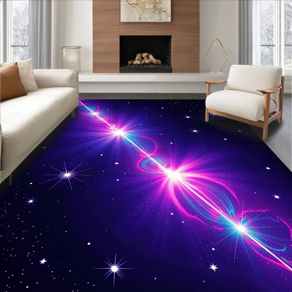 Cosmic Nebula Bright Stellar Pattern Rug