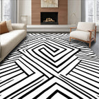 Modern Geometric Spiral Pattern Rug