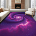 Vibrant Purple Nebula Swirl Rug
