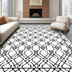 Intricate Lattice Patterned Graphic Rug