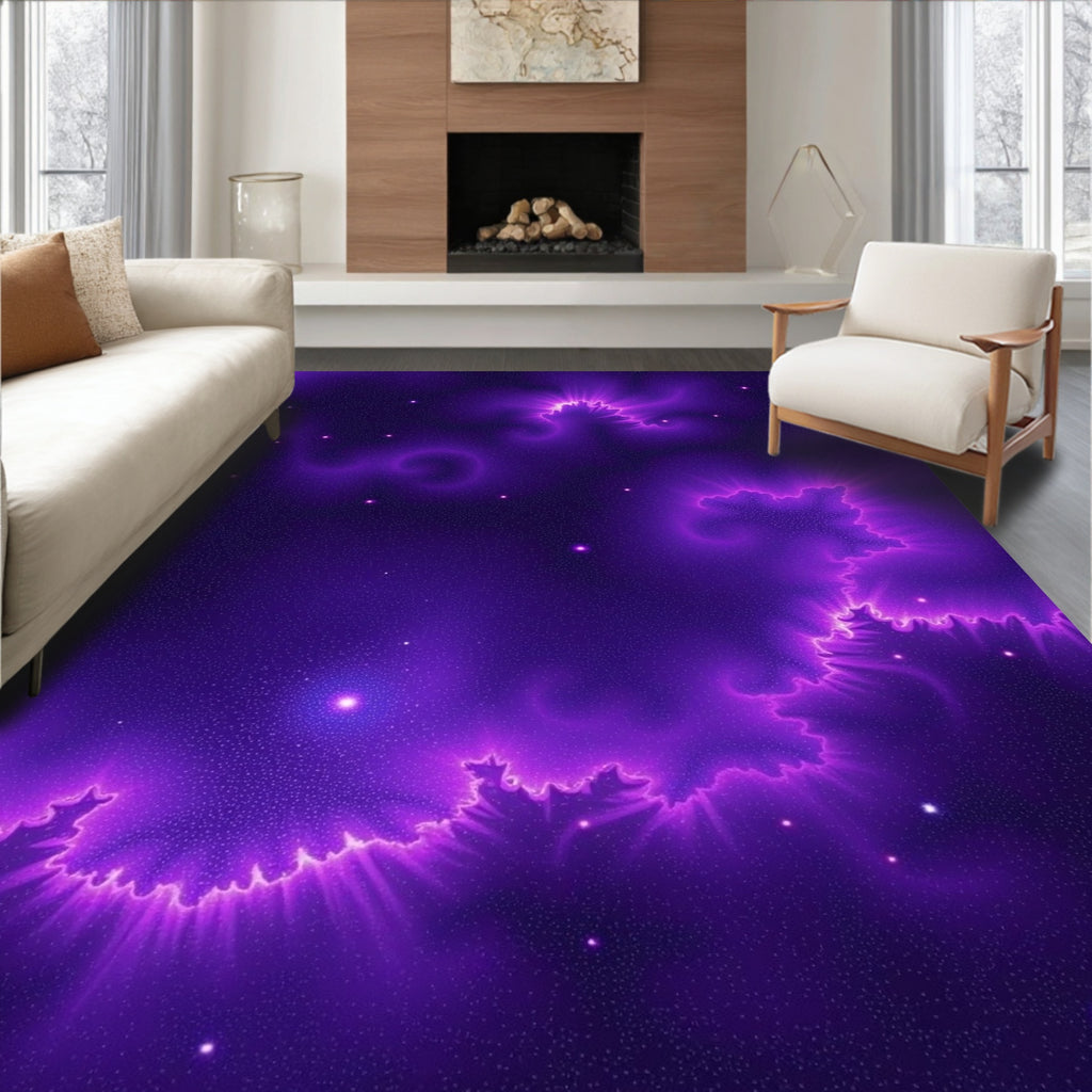 Purple Nebula Swirl Galactic Rug