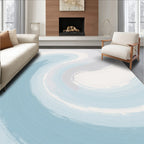 Abstract Blue Gray Swirl Rug