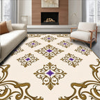 Ornate Floral Diamond Pattern Rug