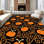Autumn Harvest Pumpkin Swirl Pattern Rug