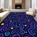 Cosmic Swirls And Star Pattern Rug