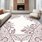 Art Nouveau Crimson Botanical Corner Rug