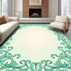 Art Nouveau Floral Scrollwork Design Rug