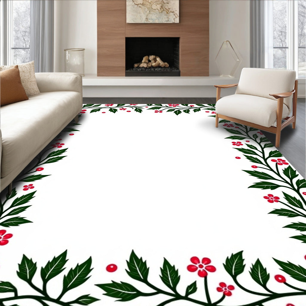 Red Berry Vine Garland Rug
