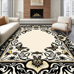 Ornate Butterfly Flower Frame Design Rug