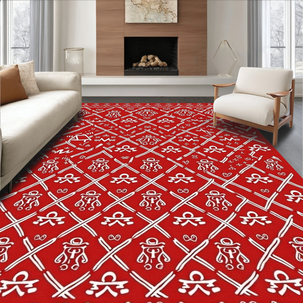 Global Tribal Inspired Red Rug