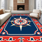 Nautical Compass Star Pattern Rug