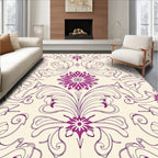 Elegant Floral Swirls Pattern Design Rug