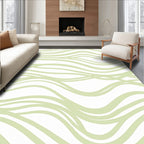 Serene Green Wavy Pattern Rug