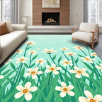 Spring Floral Meadow Pattern Rug