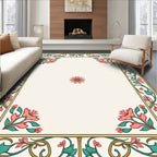 Floral Border Design with Center Accent Rug