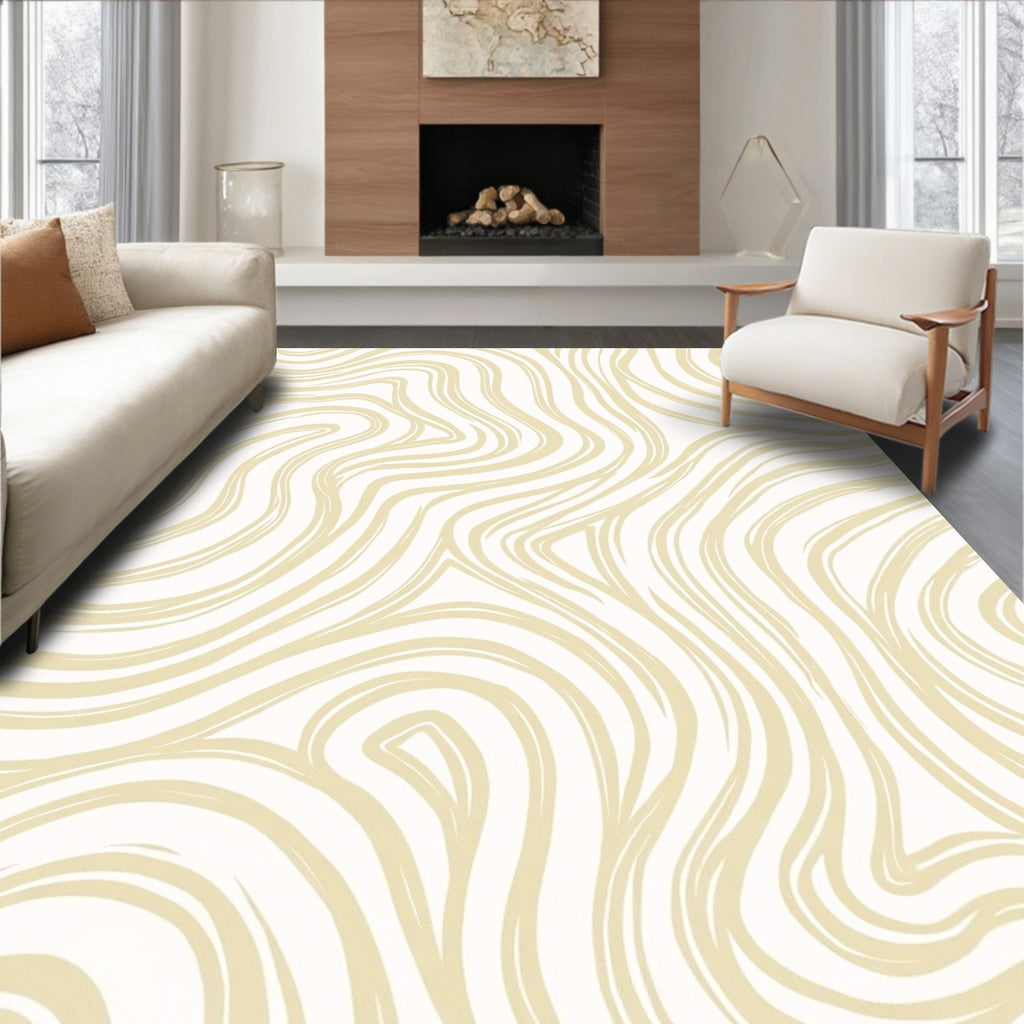Creamy Swirl Pattern Rug