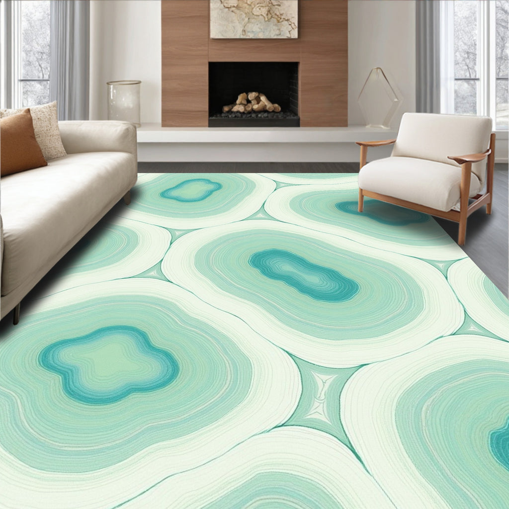 Modern Agate Inspired Layered Pattern Rug
