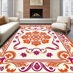 Ornate Floral Medallion Design Rug