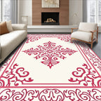 Vibrant Crimson Traditional Motif Rug