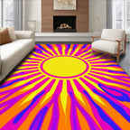 Vibrant SunBurst Abstract Design Rug