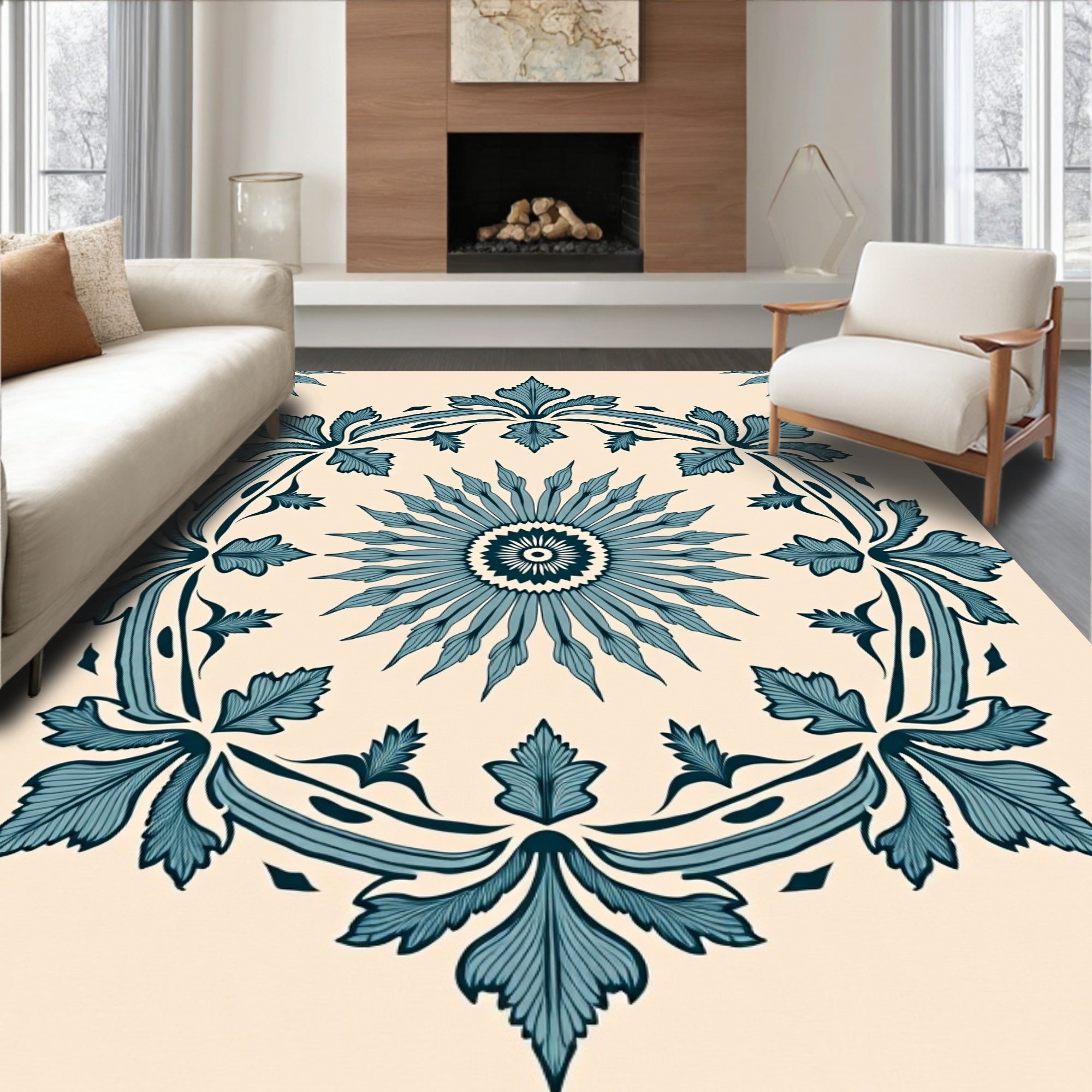 Classic Floral Medallion Pattern Rug
