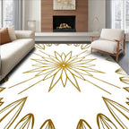 Golden Sun Burst Petal Design Rug