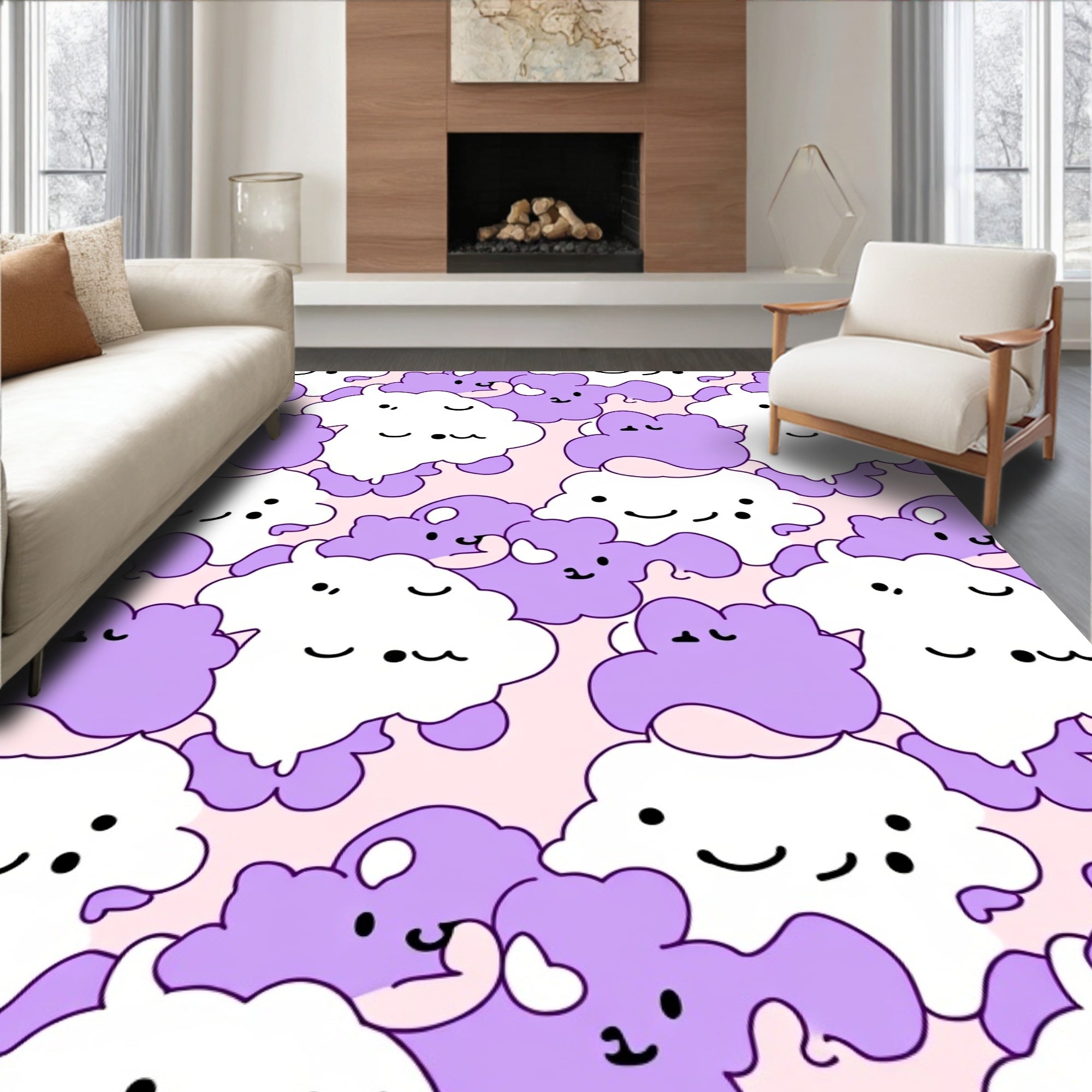Cute Cloud Pattern Design Rug