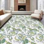 Leafy Swirl Abatract Nature Pattern Rug