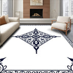 Ornate Diamond Swirl Pattern Rug