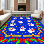 Whimsical Snowman Christmas Star Rug