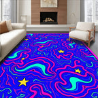 Retro Swirling Stars Pattern Rug