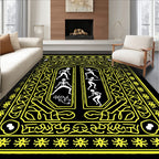 Gothic Yellow Skeleton Dancing Border Rug