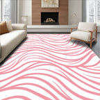 Delicate Pink Wavy Lines Design Rug