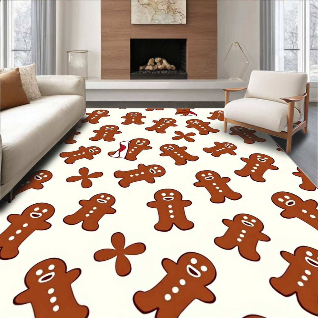 Holiday Gingerbread Man Repeat Rug