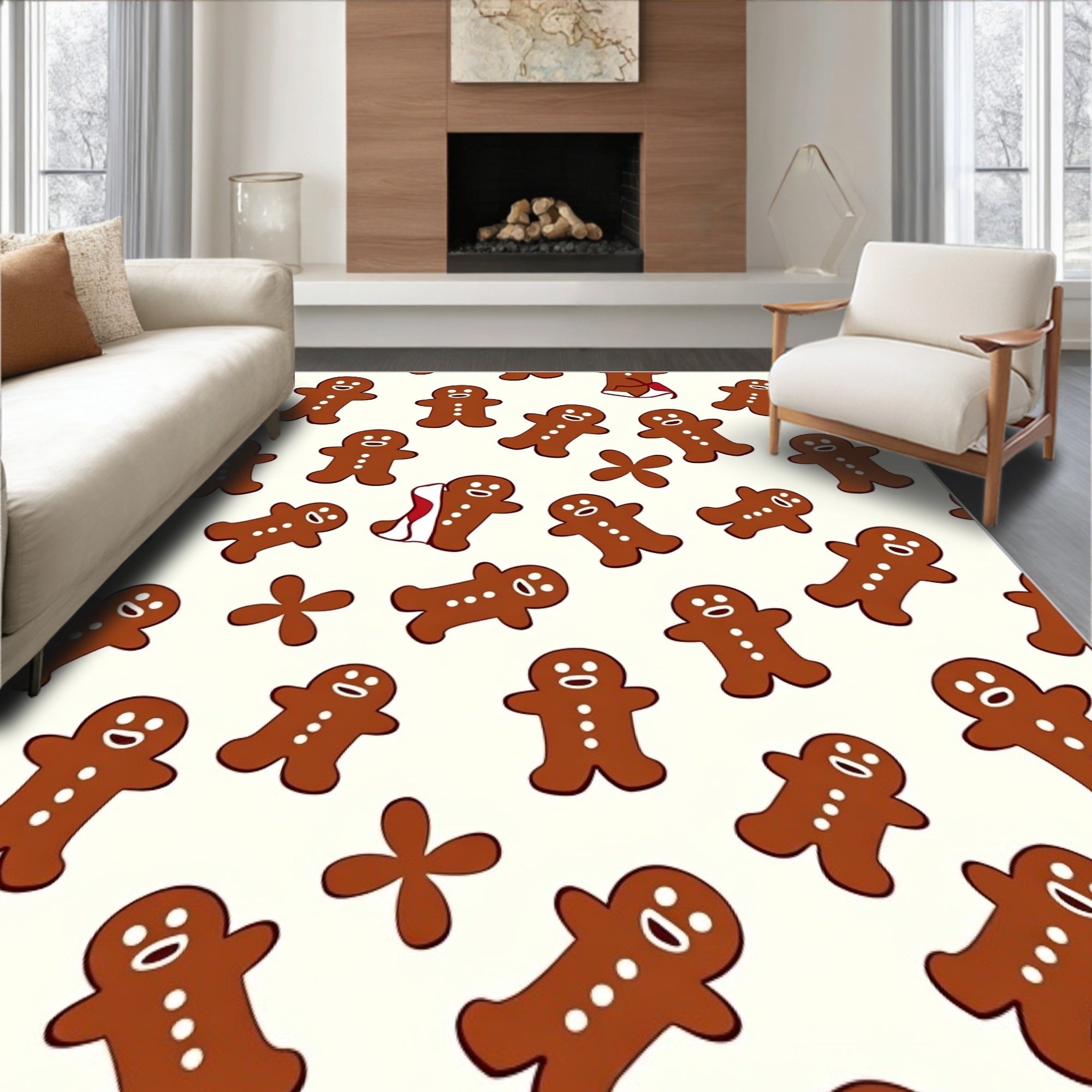 Holiday Gingerbread Man Repeat Rug