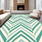 Teal Cream Chevron Patterned Rug
