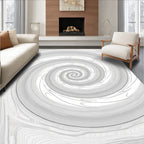 Monochromatic Swirl Patterned Graphic Rug