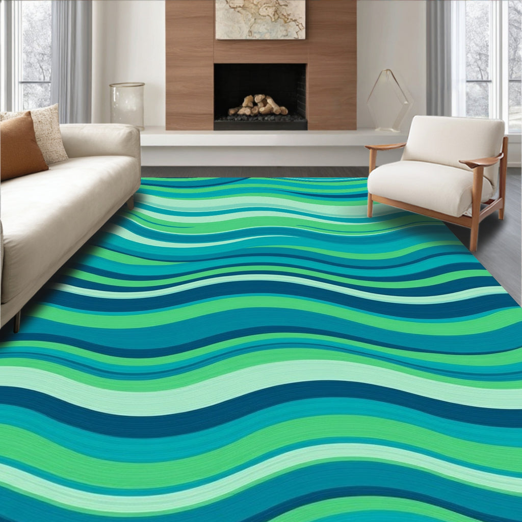 Oceanic Waves Pattern Rug