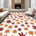 Autumn Leaves Scattered Pattern Rug
