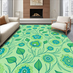 Retro Floral Vines Pattern Rug