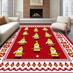 Red Yellow Gnomes Star Border Rug