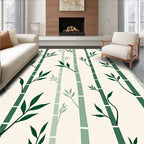 Modern Green Bamboo Forest Design Rug