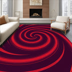 Crimson Swirl Abstract Pattern Rug