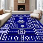 Winter Blue Snowflake Celestial Gateways Rug