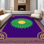 Purple Bold Floral Geometric Rug