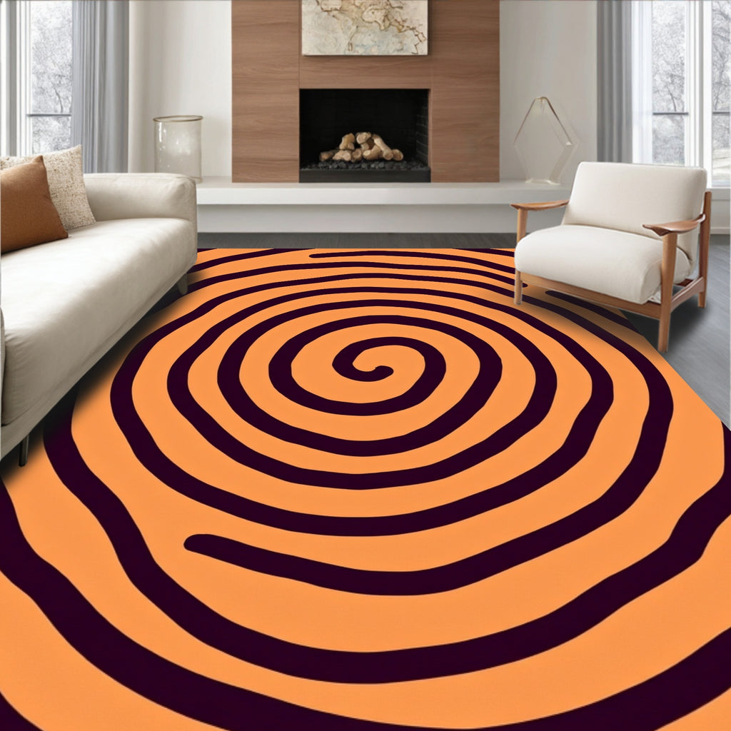 Orange and Purple Swirl Patternctrl63 Rug