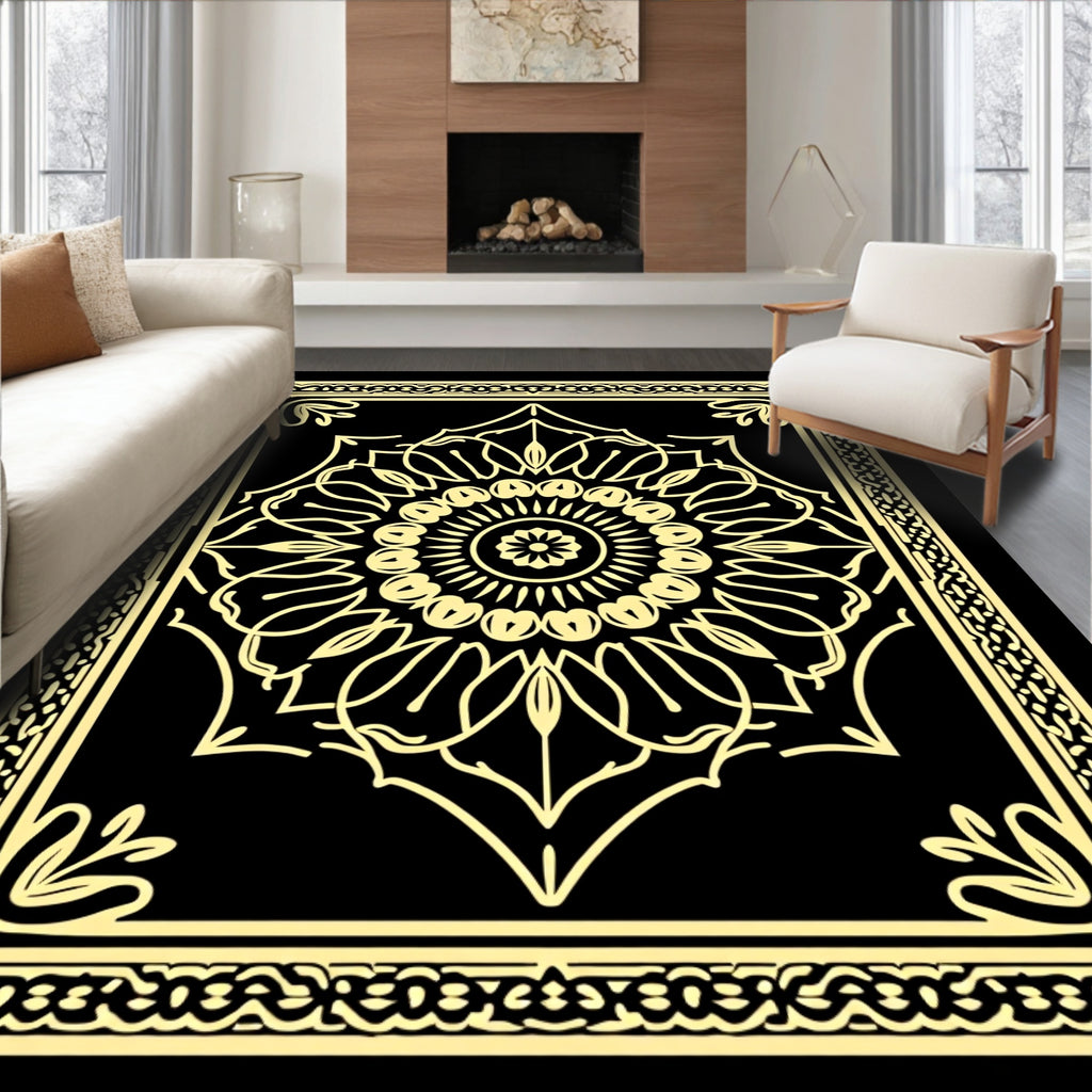 Mandala Style Floral Geometric Pattern Rug
